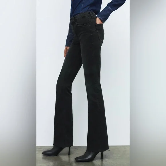 Zara | Jeans | Zara Mid Rise Contour Bootcut Jeans In Black